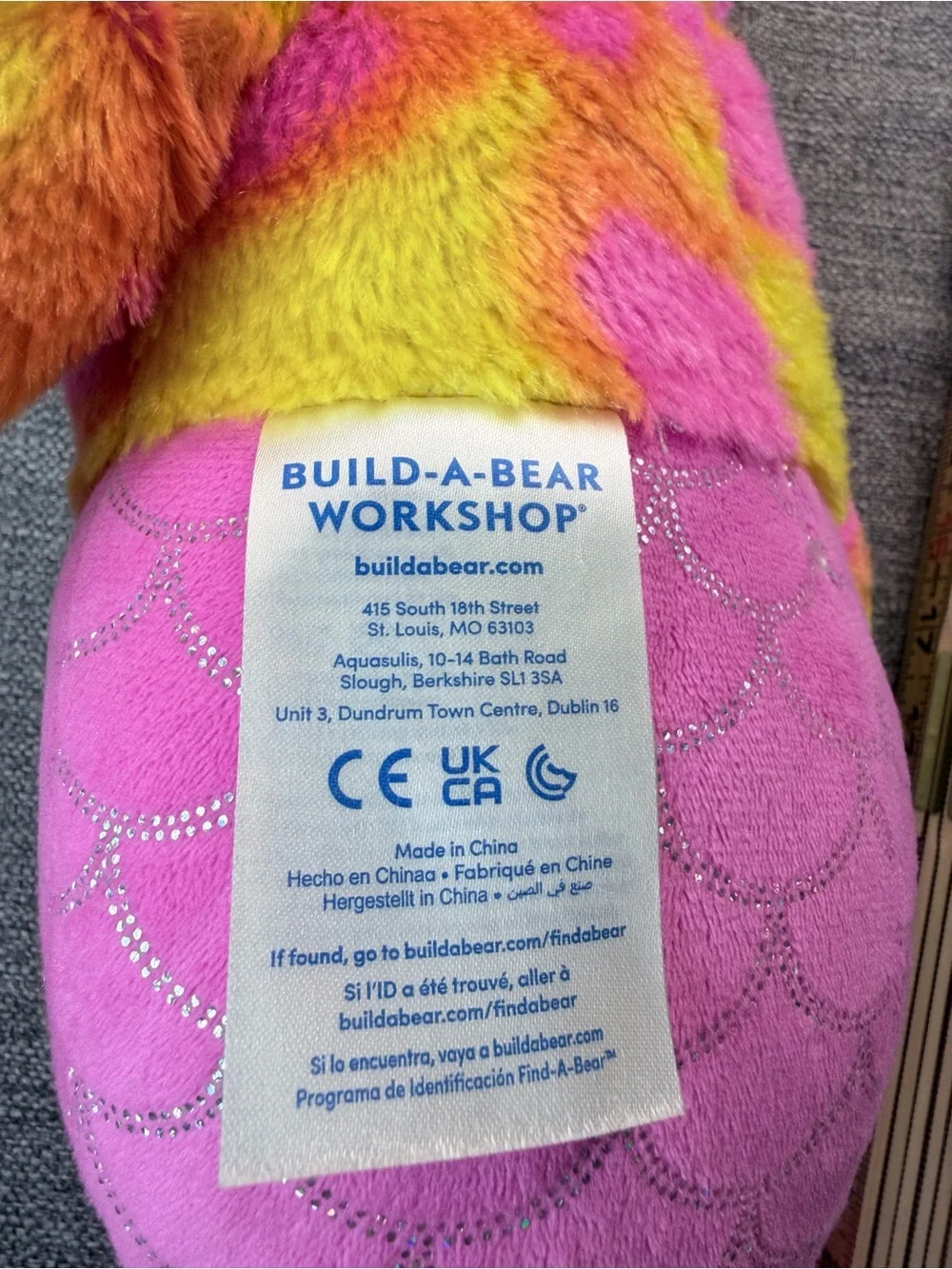 Build-A-Bear Yellow and Pink Mermaid Cat Plush Toy - Picture 4 of 7